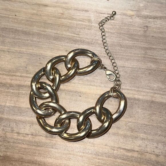 Vintage Gold Tone Circular Links Bracelet With Extender - Picture 1 of 6